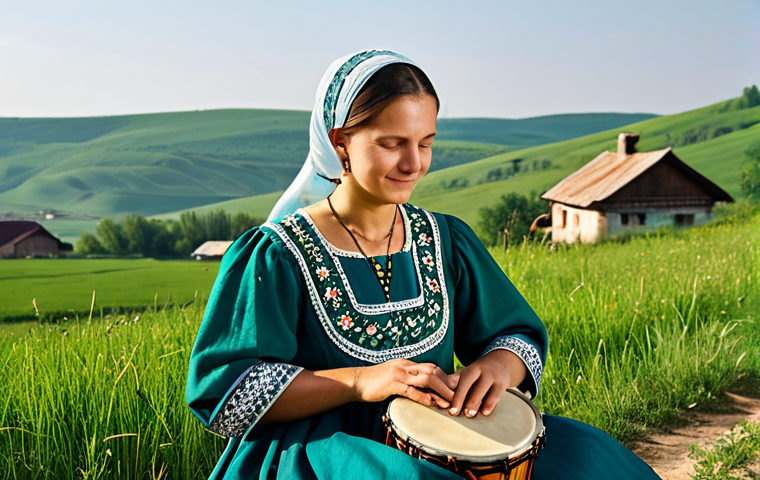**

A professional female musician playing a Bandura in a sunlit Ukrainian village. She is fully clothed in a modest, traditional embroidered dress. Rolling green hills and traditional houses are visible in the background. Soft, natural lighting. Perfect anatomy, correct proportions, well-formed hands, proper finger count, natural body proportions. Safe for work, appropriate content, fully clothed, professional, modest, family-friendly. High quality, detailed textures.

**