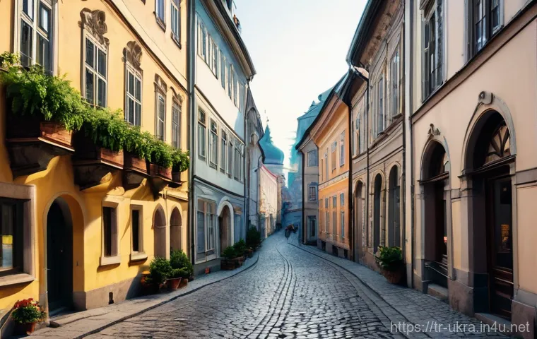 리비우 관광 명소 - Image Prompt 1: The Enchantment of Lviv's Cobblestone Labyrinths** 리비우 관광 명소 - Image Prompt 1: The Enchantment of Lviv's Cobblestone Labyrinths**
