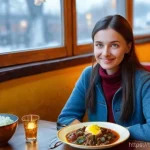 우크라이나에서 조심해야 할 질병 - **Prompt:** A solo female traveler, in her late 20s, wearing stylish but practical layered clothing ...